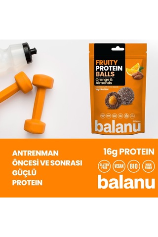 Balanu Portakal Dolgulu ve Bademli Meyveli Protein Topları 110 G