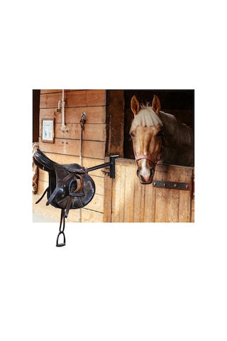 Homyl Taşınabilir Eyer Rafı Ahır Düzenleme Duvarlarına Veya Siyah