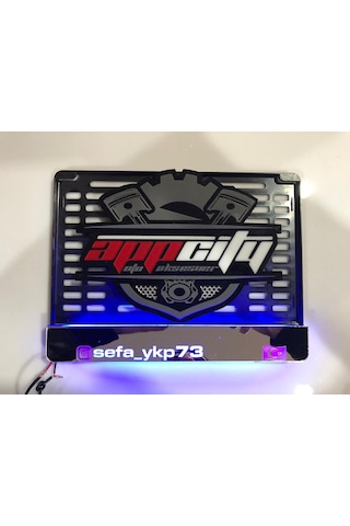 Isminize Özel Krom Işikli Motor Plakalik (Metalik Krom Gri Zemin) 303346656