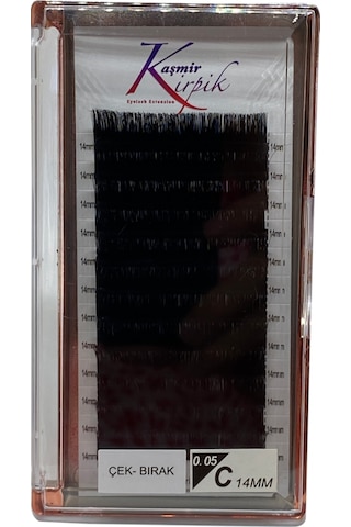 Kaşmir Kirpik Çek Bırak C Kıvrım 0.05 MM 14 Numara Tek Boy Kirpik