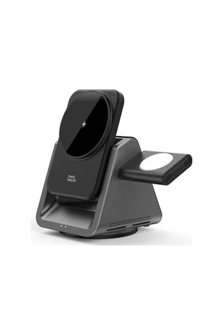3-in-1 Kablosuz Şarj Standı, Telefon Saat, Ayarlanabilir Açılı, Led Işıklı, İphone İle Uyumlu-watch İle Uyumlu