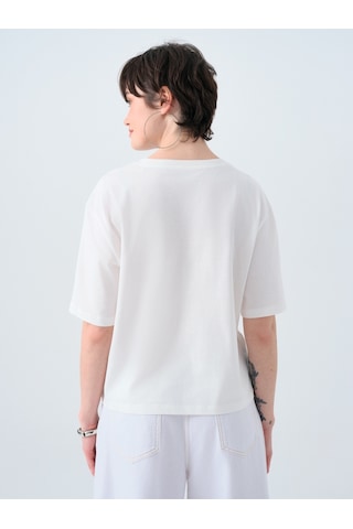 Kadın T-shirt Lf2040246 Ecru Ekru