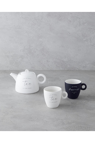 English Home Tea Time Demlik 600 Ml Beyaz Çok Renkli