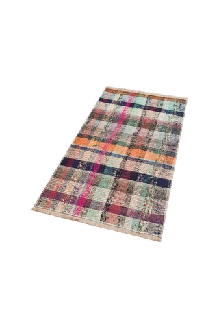 Karışık Rengi El Dokuma Çaput Pala Yün Kilim