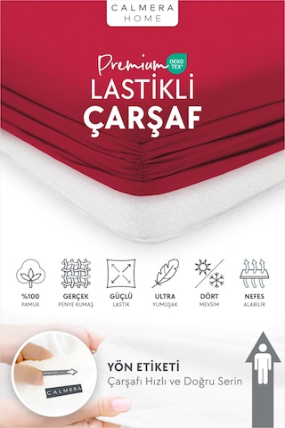 Calmera | %100 Pamuk Penye Lastikli Çarşaf | Tek Kişilik