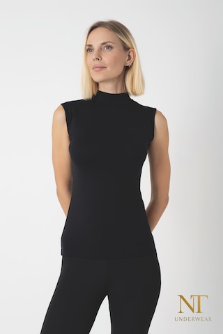 Nt Underwear Kadın Bambu Balıkçı Yaka Sıfır Kol Body Hafif, Rahat Ve Şık Siyah