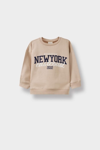 Defacto Erkek Bebek Bisiklet Yaka Baskılı İçi Yumuşak Tüylü 2li Sweatshirt F3463a525wnbg775 Bej
