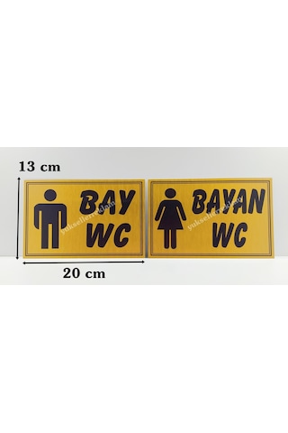 Kadın Erkek Çift Yönlendirme Wc Tabelası Sarı Renk (460494008)