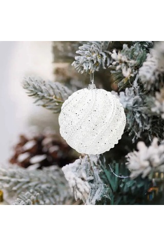 Monyee 8 Cm Renkli Noel Topu Seti, 2 Adet Abs Plastik, Işılda Parlayan Zirh Ve Boncuk Dekorasyonu, Noel Ve Yeni Yıl Dekorasyonu