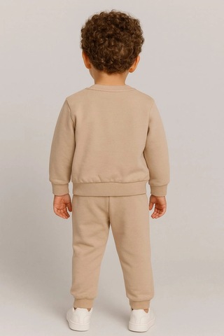 Çocuk Rahat Eşofman Takımı % 100 Pamuk Bej