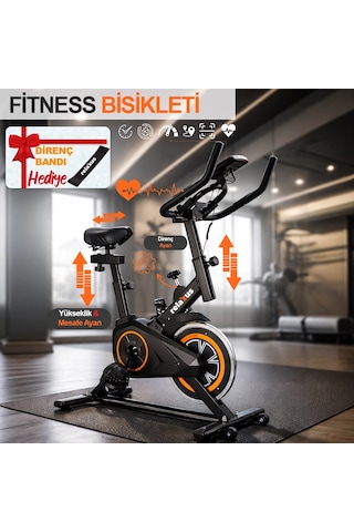Dikey Ev Fitness Bisikleti Led Ekran Kardiyo Egzersiz Aleti Spinning Bike Nabız Direnç Lastiği Hediy