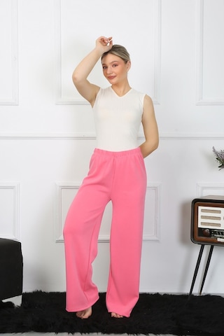 Akbeniz Kadın Bol Paça Penye Pembe Alt Üst Takım 5501-pembe Pembe