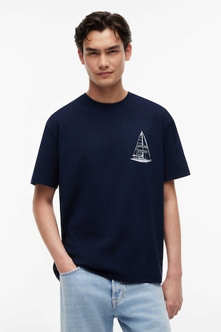 Tommy Hilfiger Tjm Rlx Saılboat Ss Tee Erkek Mavi T-shirt - Dm0dm23184