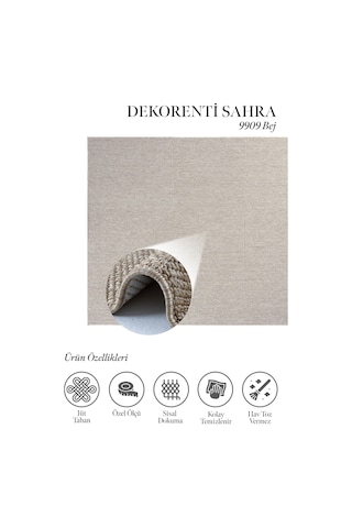 Dekorenti Sahra 9909 Bej Modern Geometrik Sisal Halı
