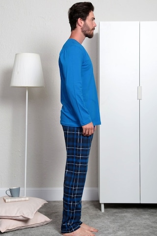 Gazzaz Erkek Uzun Kol Cepli V Yaka Pijama Takım 3286S