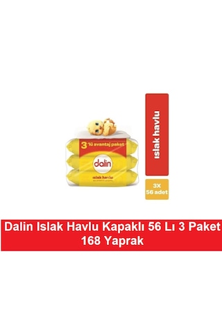 Dalin Islak Havlu Kapaklı 56 Lı X 3 Paket 168 Yaprak