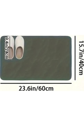 Trendooze Sunshine022 Gri Mavi 40x60cm Süper Emici Diatom Banyo Paspası Hızlı Kurur Gri Mavi