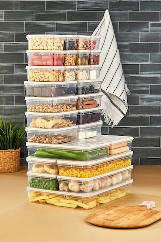 Multi Box 27 Parça 5 Farklı Boy Saklama Kabı Seti - Dondurucu & Mikrodalga Uyumlu Krem