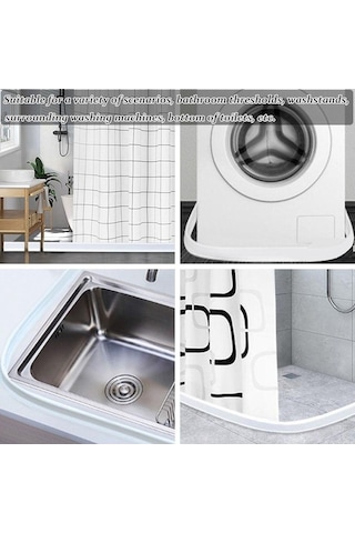 Bosphorusboutique02 Kendinden Yapışkanlı Kapı Altı Su Bariyeri Siyah Silikon 100cm Siyah