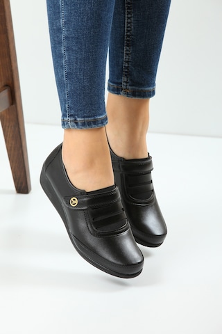 Kadın Siyah Klasik Ayakkabı Ortopedik Anne Ayakkabısı Anne Babet