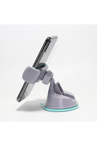 Youmex 360 Derece Dönen Evrensel Akıllı Telefon Tutucu - Araç Camı, Panel, Havalandırma Ve Masa Uyumlu - Tek Elle Kullanıma Uygun Gri Gri