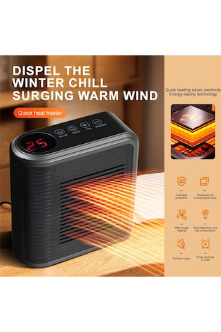 Yunboo Duvar Montlu Mini Isıtıcı 800w - 8 Saat Zamanlayıcı, Sessiz Çalışma, 21-30m², Avrupa Standartı