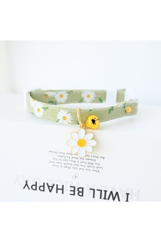 Hombey Kedi Köpek Çift Katlı Güvenlik Kanca Zilli Yedekli Taşlı Renkli Takı Örgü Gerdanlık Yeşil S 18-30cm