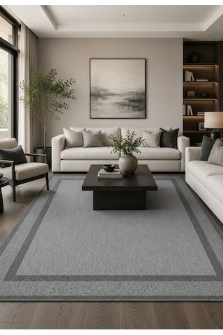 Modern Sisal 8001 Antrasit Leke Tutmayan Kaymaz Taban Salon Mutfak Koridor Balkon Halısı