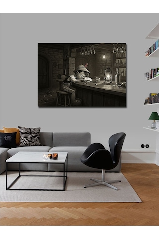 Kanvas Tablo Bara Oturmuş Pinokyo 100cmx140cm