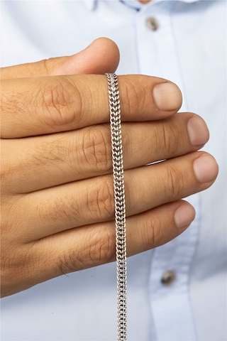 Zırh Motif Gümüş Erkek Bileklik -8411 Gümüş