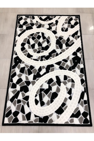 Kaşmir Halı Jade 146X233 Je 0024-03 Siyah Beyaz 4 M2 Halı !