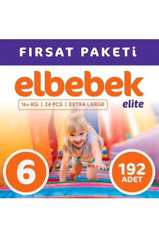 Elbebek Elite Bebek Bezi 6 Numara XLarge Fırsat Paketi 192 Adet 8'li