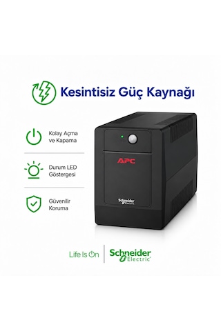 Apc Easy Ups Bvg1600ı-gr 1600va 900w Line Interactive Avr 4 Schuko Priz Kesintisiz Güç Kaynağı
