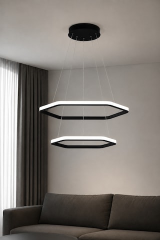 AvizeGO Ares 2'li Led Sarkıt Avize Beyaz Işık Siyah