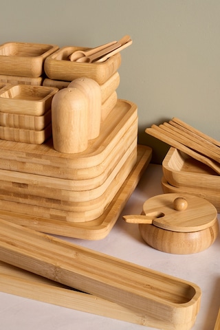 Rumeli Bambu 67 Parça 6 Kişilik Kahvaltı Takımı Kahverengı Kahverengi