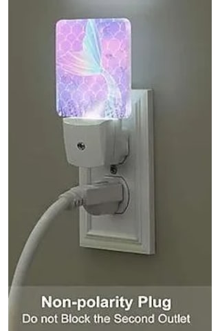 2 Adet Deniz Kızı Led Gece Lambası L79x Açık Mor