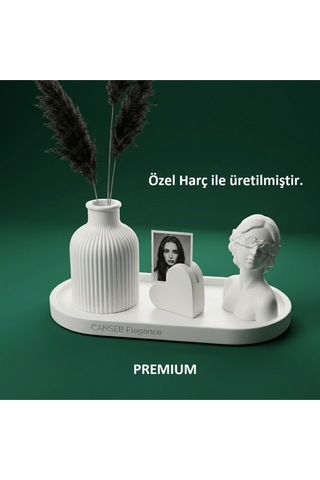 Dörtlü Fotoğraf Tutucu, Pampas Vazosu & Kız Dekoratif Obje Seti Fotoğraf Standlı 85779593