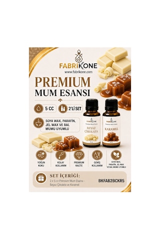 Premium Mum Esansı 5 Cc 2'li Set - Beyaz Çikolata, Karamel - Soya Wax, Parafin, Jel Wax Ve Bal Mumu Uyumlu Bkfab2bckr5 Karışık Premium Mum Esansı 5 Cc 2'li Set - Beyaz Çikolata, Karamel - Soya Wax, Parafin, Jel Wax Ve Bal Mumu Uyumlu Bkfab2bckr5 Karışık
