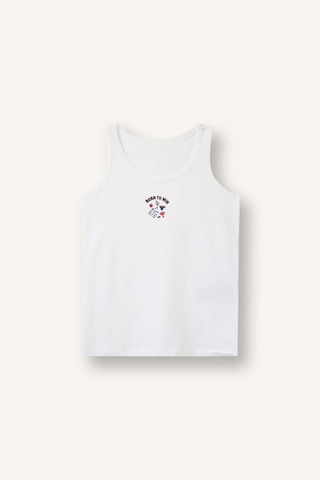 Defacto Spor Baskılı 2li Atlet Erkek Çocuk C4104a826smwt34 Beyaz-wt34