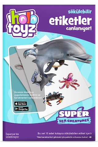 Holotoyz Sticker Super Sea Creatures Ar Uyumlu Etiket