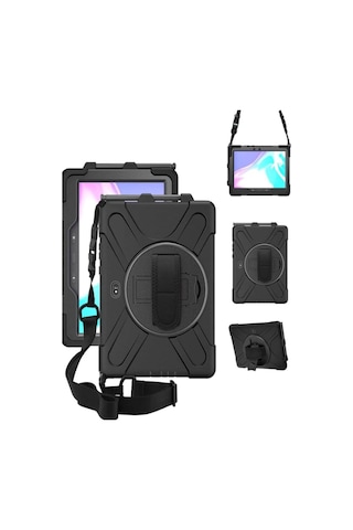 Samsung Galaxy T630 / T638 Tab Active 4 Pro Tablet Uyumlu Kılıf Defender Askılı Tank Zırh Silikon Arka Kapak
