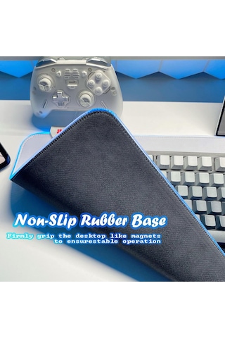 Rgb Düz Beyaz Su Geçirmez Gaming Işıklı Oyuncu Mousepad