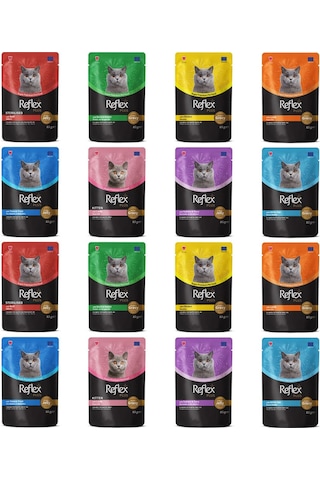 Reflex Plus Karışık Pouch Yetişkin Kedi Maması 16 x 85 G