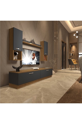 Decoraktiv Eko 5dab Mdf Std Tv Ünitesi Tv Sehpası Pera - Antrasit