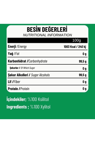 Fibrelle Ksilitol 250 g Keto / Ketojenik / Vegan e Uygundur.