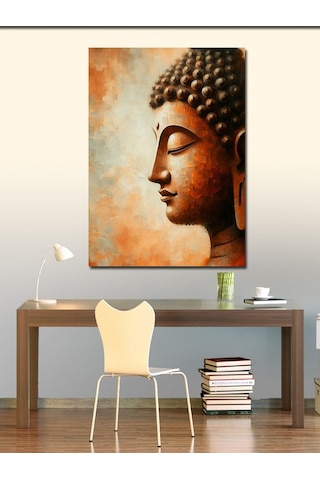 Kanvas Tablo Buda Heykeli Çizimi 70cmx100cm