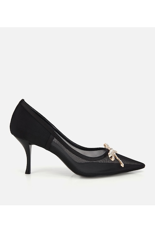 Hotiç Kadın Siyah Transparan Fiyonk Detaylı Stiletto 01ayh320760a100 01ayh320760a100 Siyah