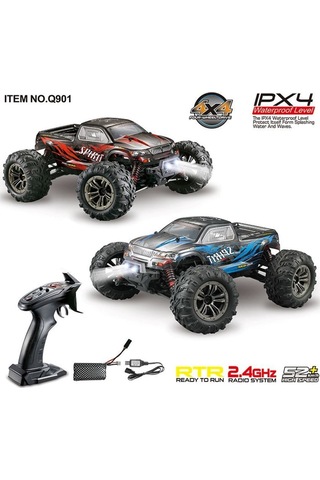Xinlehong 1:16 Brushless Uzaktan Kumandalı Yüksek Hızlı Rc Araba 52km/s 2.4ghz 4wd Usb Şarj Mavi Çok Renkli