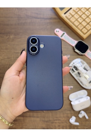 Apple iPhone 17 Uyumlu Süper İnce Mat Ultra Thin Silikon Kılıf Lacivert