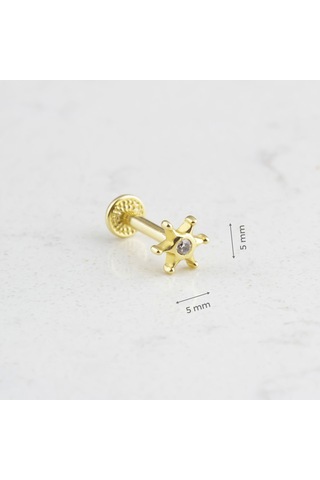 Glorria Altın Tektaş Tragus Piercing Çok Renkli 73137488